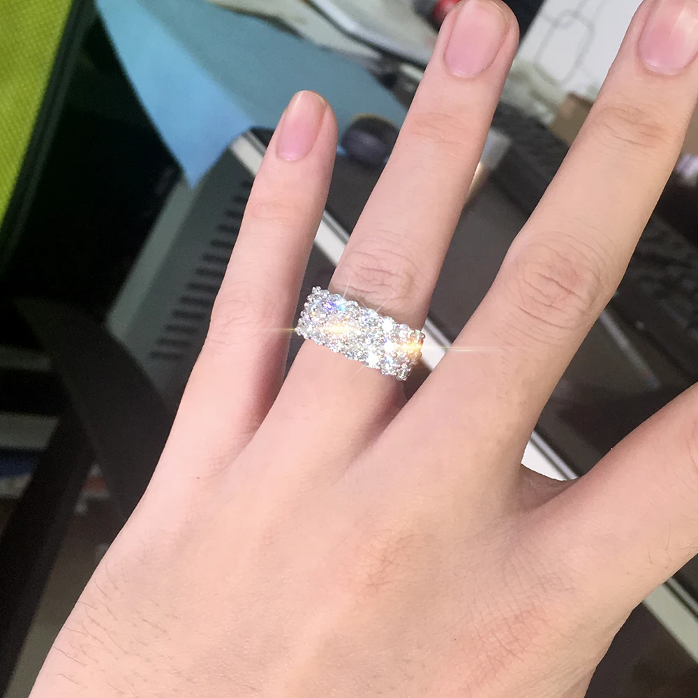 DovEggs 14K 585 белый золотой муассанит обручальное кольцо для женщин карат 3 мм FG