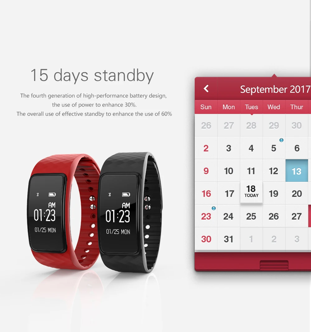 Rundoing N101 смарт-браслет IP67 водонепроницаемый монитор сердечного ритма Смарт