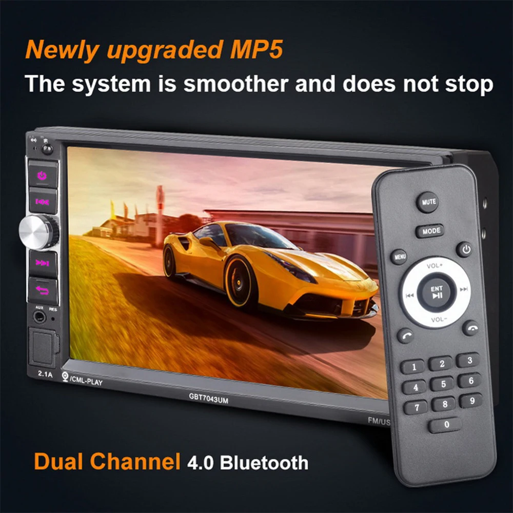 Bluetooth 4 0 вызов без задержки MP5 MP4 плеер USB/TF/FM/Auxin 2 Din для Android телефона автомобильное