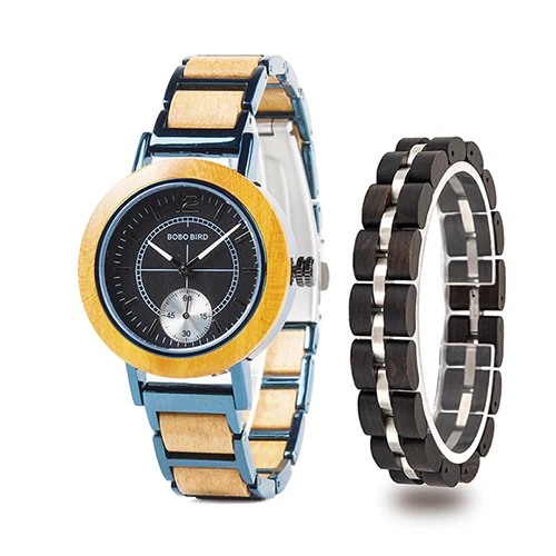 R13-3-S04-1 Reloj hombre BOBO BIRD женские часы деревянный браслет натуральное дерево, ручная работа женские часы наручные часы идея подарки - Цвет: R13-3-S04-1