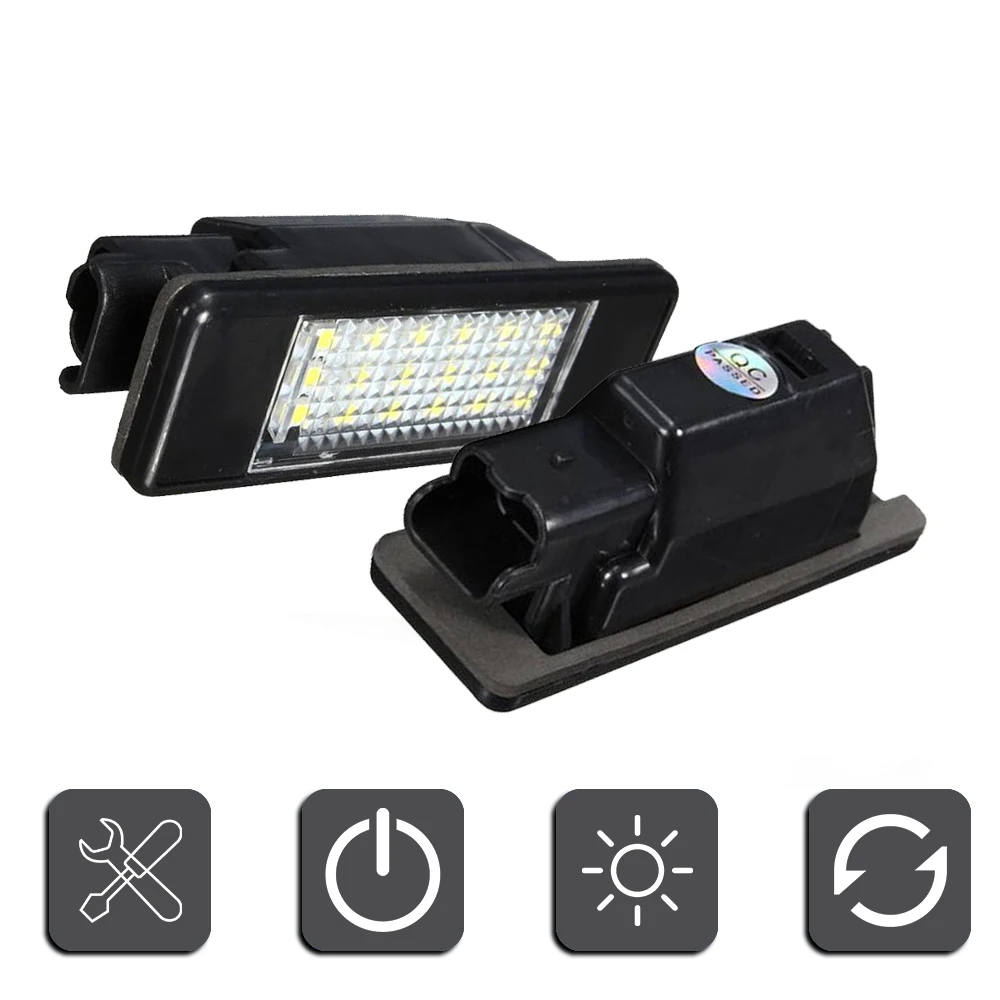 2 шт. Автомобильные светодиодные подсветки для номерного знака 12 В Peugeot 207 307 308 CC 3008