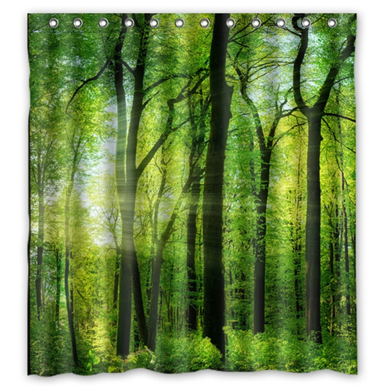 Подгоняйте Солнечный свет зеленые лесные деревья дизайн ванны