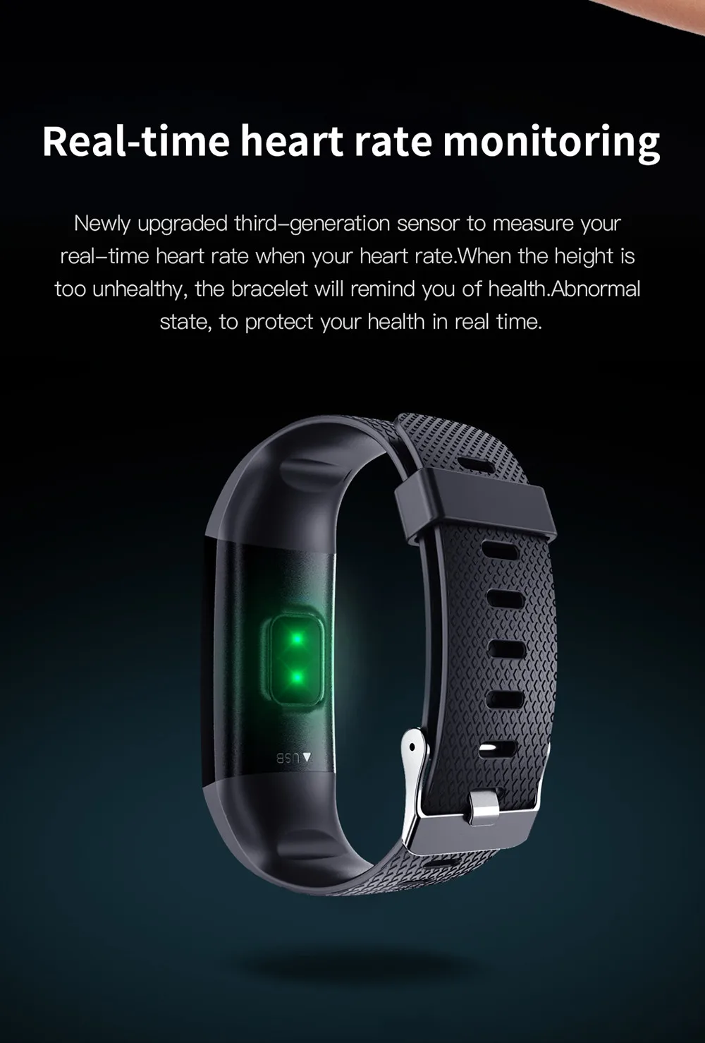 Greentiger Z6 Pro, умный Браслет, монитор сердечного ритма в реальном времени, фитнес-трекер, браслет, водонепроницаемый, измеритель артериального давления, секундомер