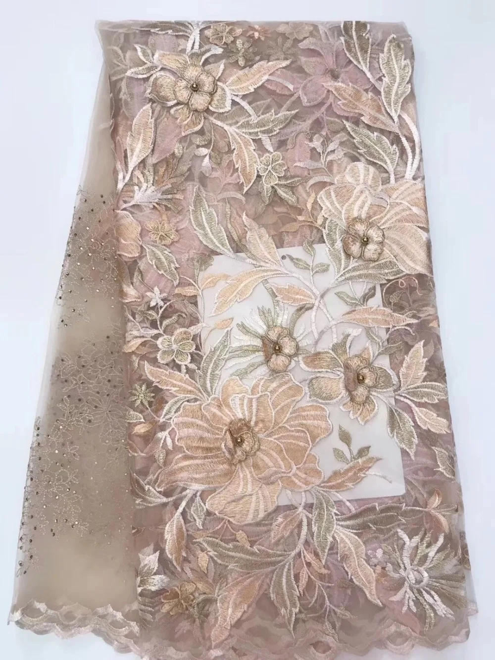 В нигерийском стиле Тюль Кружева FabricHigh качество кружева Deluxe Flowe африканский