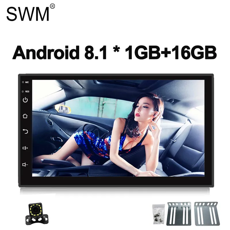 Радио 2 Din " сенсорный экран радио Coche Авто Стерео Android 8,1 1G+ 16G Gps навигация Радио Pantalla Mirror Link радио Carro - Цвет: Radio with Camera 3