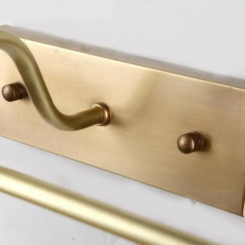 Европейский антикварный латунный зеркальный светильник медный передний Длинный