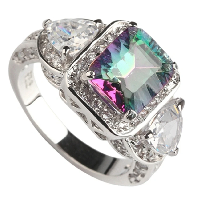 Обручальные кольца flenz Esme для мужчин и женщин милые радужные фиолетовые фианиты