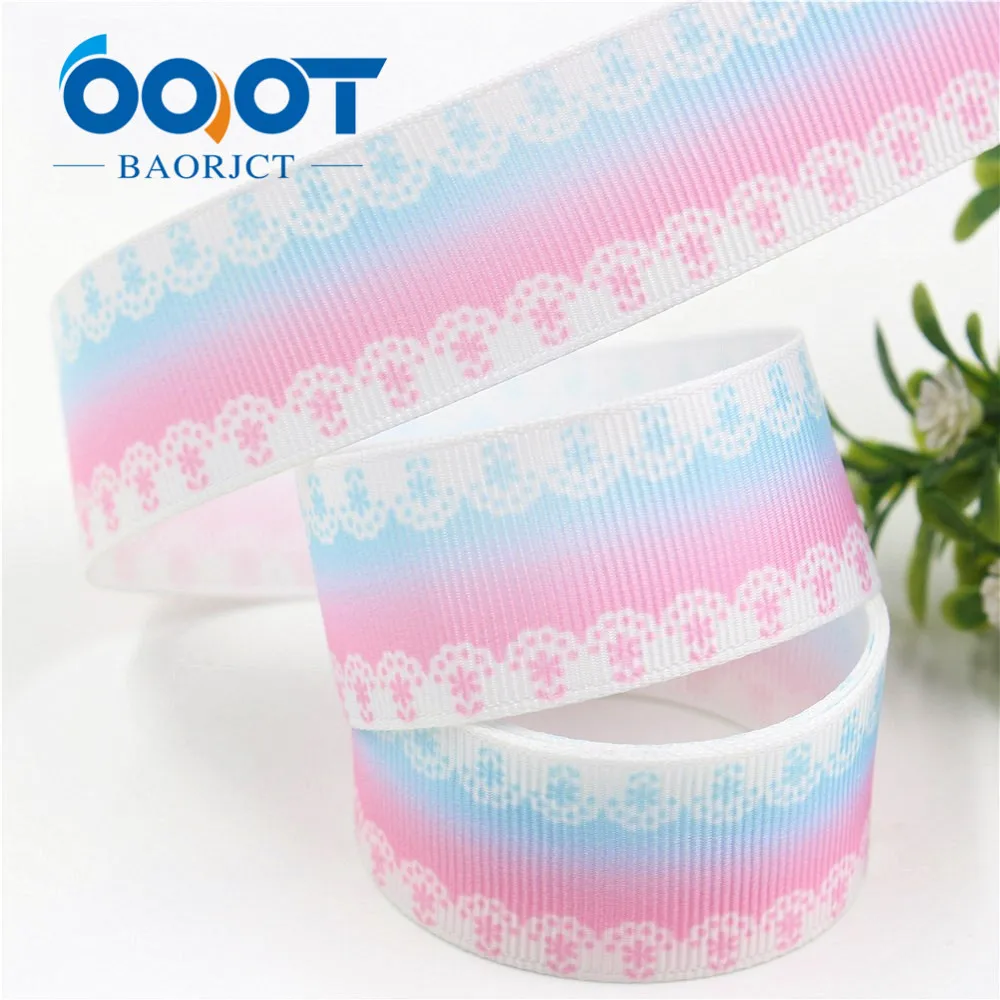 OOOT BAORJCT I-19603-1370 25mm 10yards geometric Thermal transfer Printed grosgrain Ribbons tape crafts bow cap DIY accessories | Дом и сад