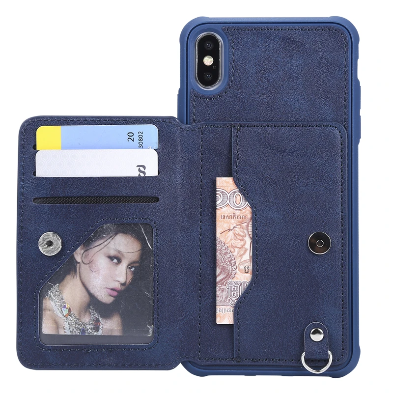 Роскошный Ретро чехол из искусственной кожи + силиконовый бумажник для iphone XS