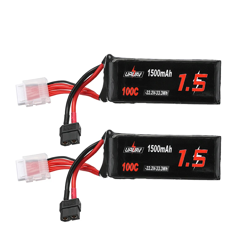 Новые 4 шт. uruav 22,2 V 1500 мА/ч, 100C 6 S Lipo Батарея XT60 разъем для Радиоуправляемый гоночный Дрон с видом от первого лица Квадрокоптер модели запасные части Аксессуары «сделай сам» - Цвет: 2PCS