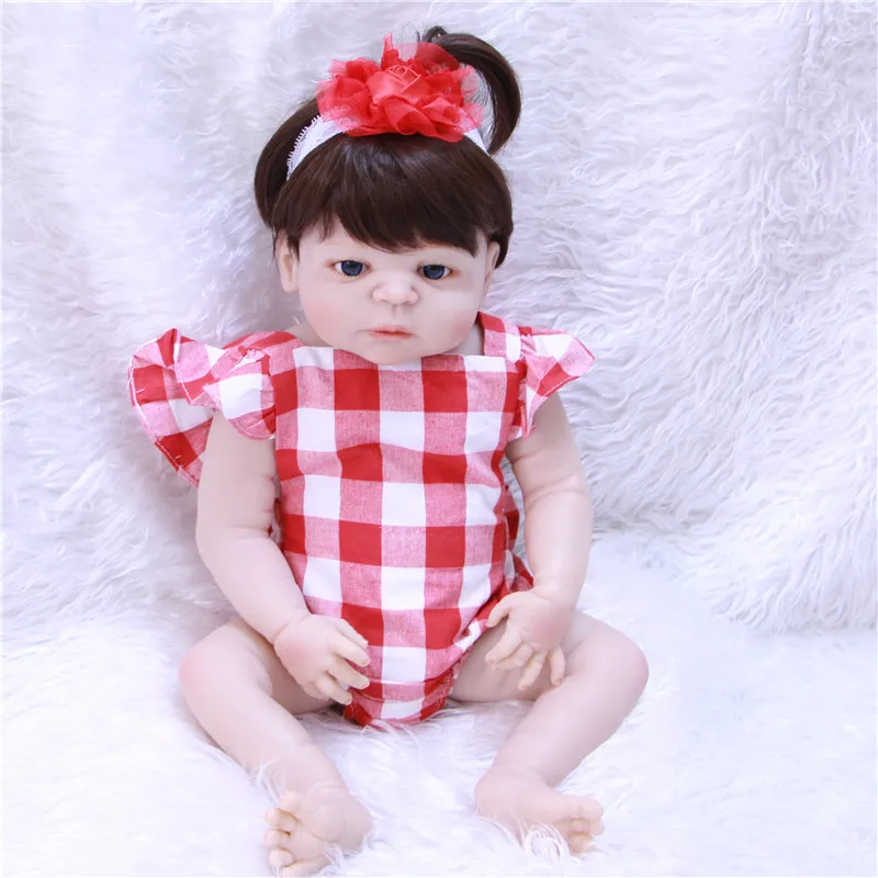 

NPK Super real Bebe girl reborn 55cm full silicone baby dolls children gift toys bonecas de silicone inteiro
