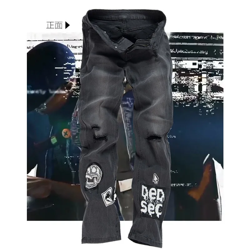 Модные мужские брюки Часы Собаки 2 Маркус Харлоу джинсы часы собака Косплей