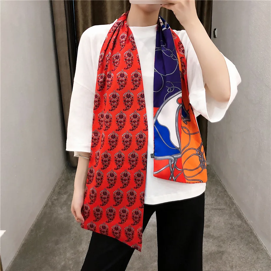 

Luxury Brand Design Double-deck Twill Paisley Women Scarf Fashion Tie Neckerchief Silk Scarves For Ladies Head Scarf Wraps
