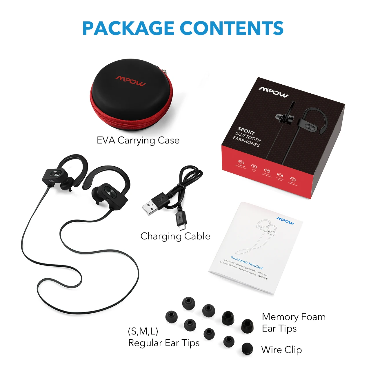 Mpow Flame Bluetooth спортивные наушники Наушники Водонепроницаемые IPX7 беспроводные 7-9
