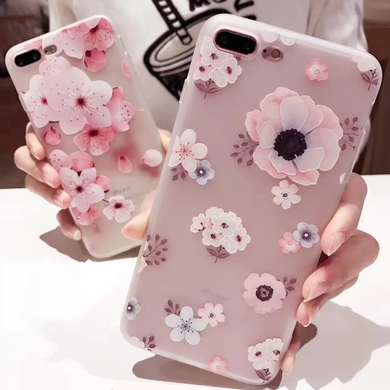3D рельеф цветок Роскошные Чехлы для iPhone 6/6 S 7 Plus ТПУ Силиконовая Резина мягкий