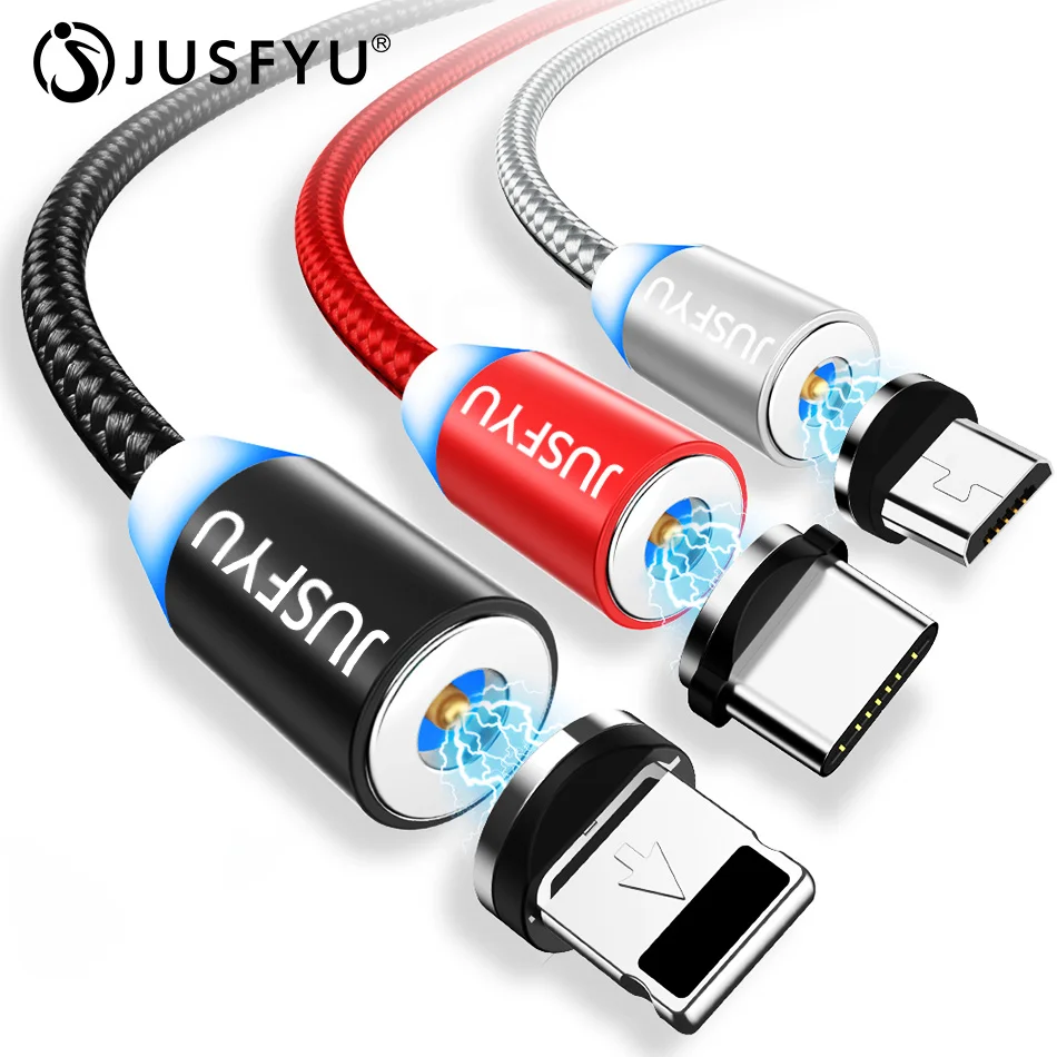 Магнитный кабель 1 м 2 4 А быстрая зарядка USB Type C зарядное устройство магнитный