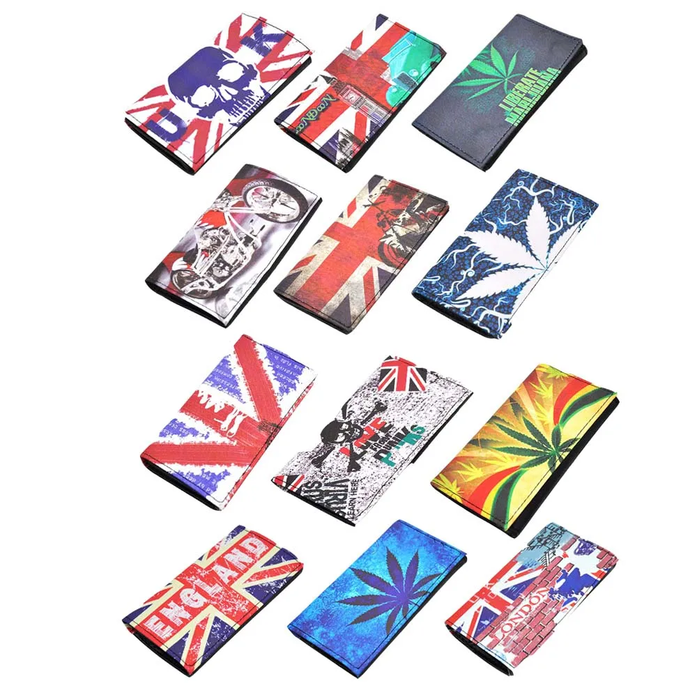 1PC Color Random HONEYPUFF Английский флаг дизайн из искусственной кожи табачный мешок с 78 мм/70 мм бумажный держатель портативный карманный табак Коробка сигарета - Цвет: 1PC Color Random