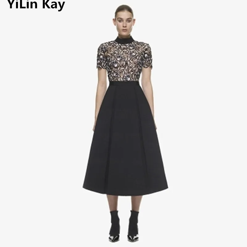 Женское дизайнерское платье YiLin Kay роскошное Брендовое кружевное