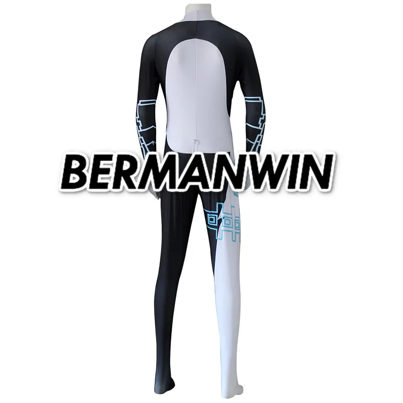 BERMANWIN высокое качество Сумеречная принцесса Midna костюм черный белый спандекс для