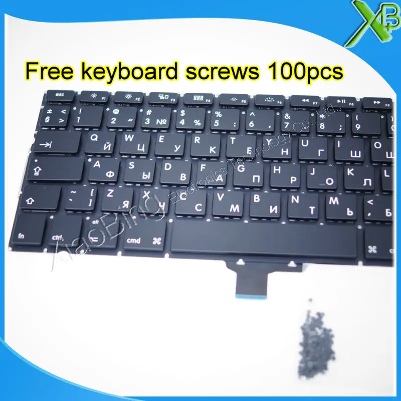 Совершенно новая Русская клавиатура + 100 винтов для клавиатуры MacBook Pro 13 3 дюйма A1278
