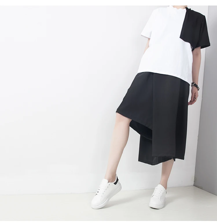 Летние и весенние новые модные женские брюки асимметричные повседневные свободные штаны одноцветные широкие брюки