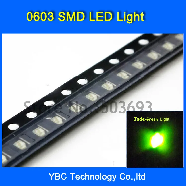 

Оптовая продажа 200 шт./лот нефритовый зеленый цвет 0603 LED SMD ультра яркий диодный свет