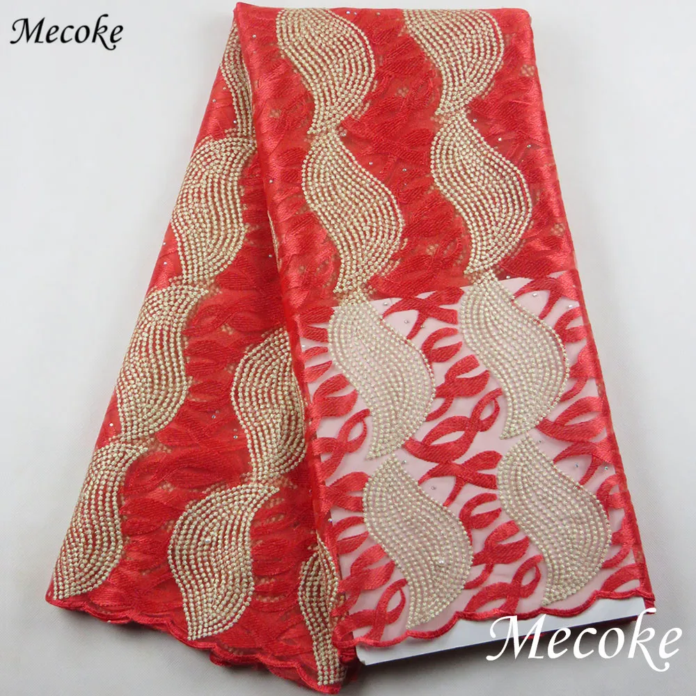 2017 нигерийская кружевная ткань Персиковое Африканское Тюлевое кружево для