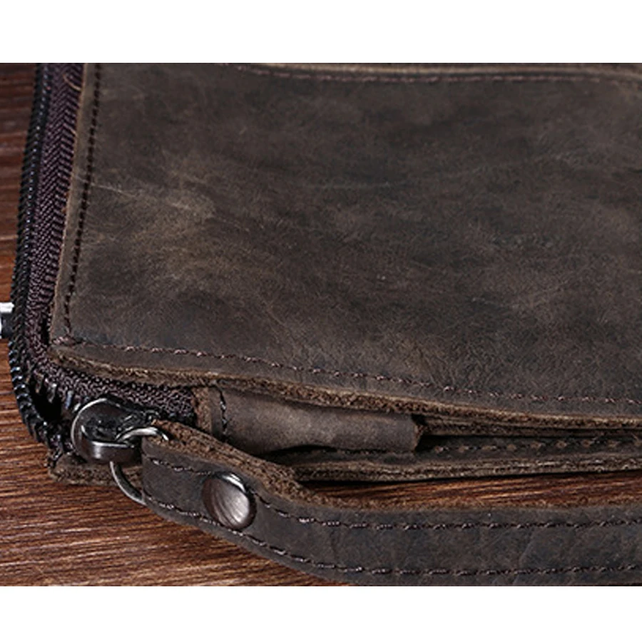 Boshikang мужской бумажник в винтажном стиле из натуральной кожи Длинный кошелек