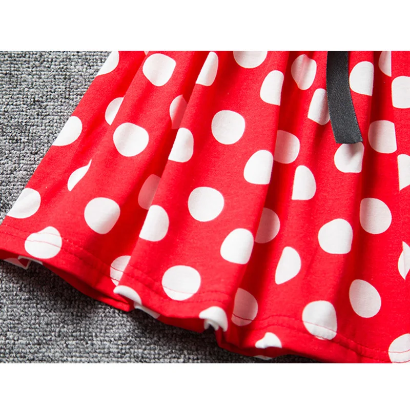 girls minnie dress for birthday party christmas dot cartoon mouse cotton kids frocks toddler clothing 6Y baby girl clothes | Детская