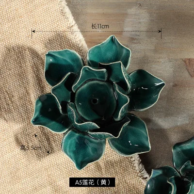 A5 Lotus Lotus Camellia керамический цветок подсвечник фигурки Романтический домашний декор фарфоровые фигурки ручной работы свадебные украшения для дня рождения подарок - Цвет: A5 Lotus