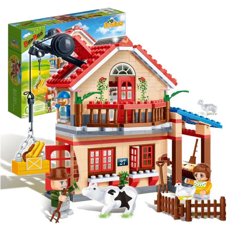 315 шт. пасторальная Ферма Животных Compatibie Legoings Строительные блоки Набор игрушек DIY