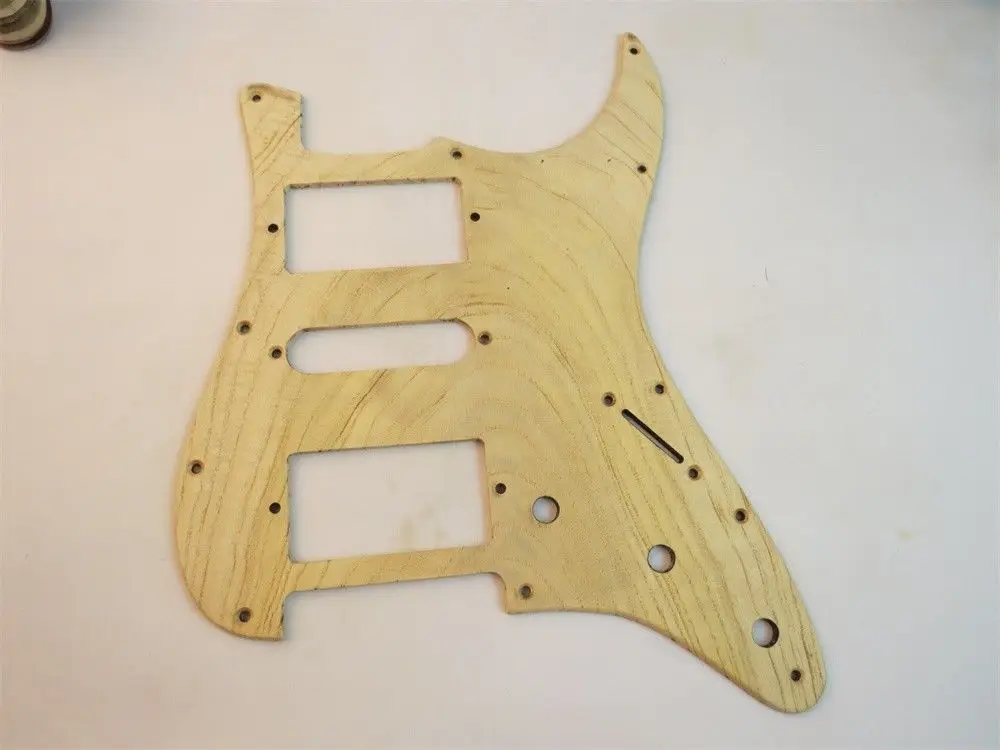 

Unfinished hand made Ailanthus wood STRAT GUITAR HSH Pickguard#3102