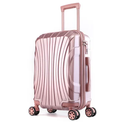 polish rose zipper Новые дорожные чемоданы с алюминиевой рамой viagem com rodinhas багаж на колесиках - Цвет: polish rose zipper