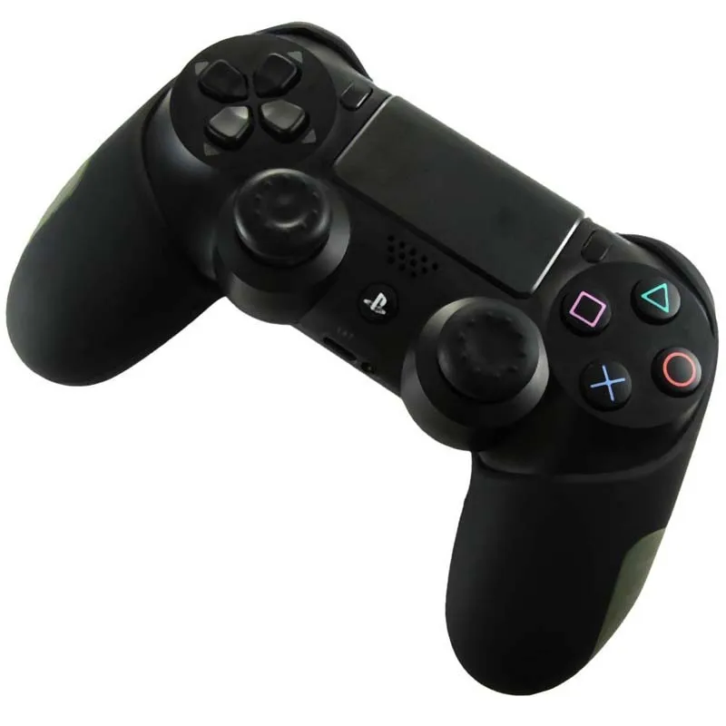 for Playstation Dualshock 4 PS4 PRO Slim Controller Silicone Thicker Half Skin Case + 2 Thumb Stick Grip Caps | Электроника
