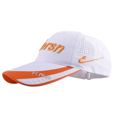 White with orange Кепки для гольфа, вентиляция, женская шляпа для гольфа(с отметкой), Солнцезащитная бейсболка, гольф, мяч, кепка, можно регулировать размер для женщин - Цвет: White with orange