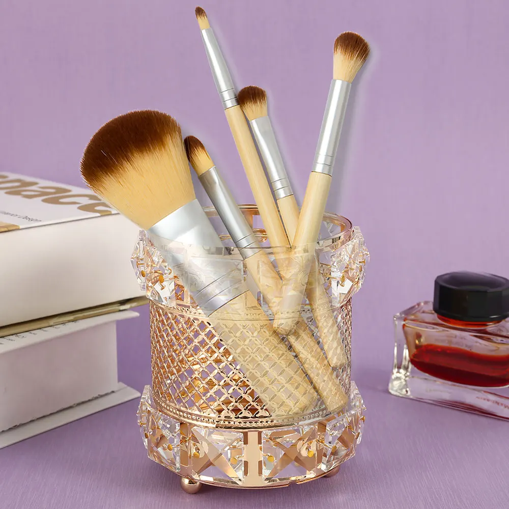 Европейская Хрустальная макияжная трубка органайзер для косметических