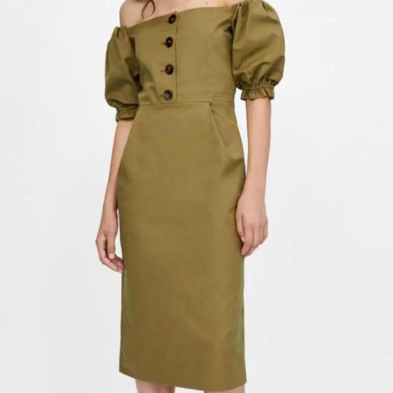 2018 новое поступление с открытыми плечами платье женщины Винтаж Оболочка Твердые