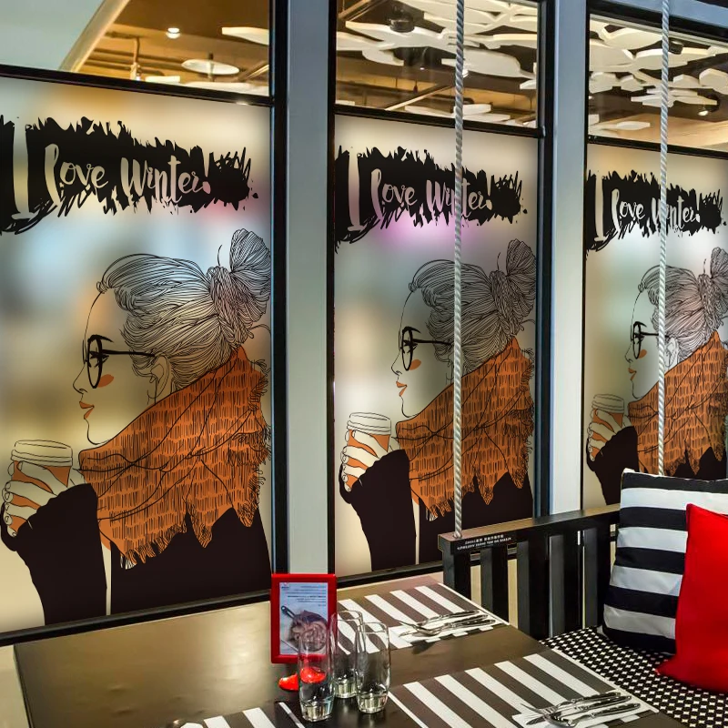 Бренд DICOR кофейные стеклянные пленки для девочек оконная Декоративная пленка