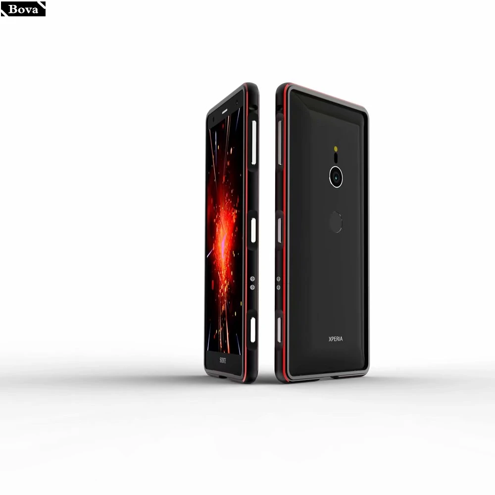 Red Black Чехол для sony XZ3 роскошный Ультратонкий алюминиевый бампер для sony Xperia XZ3+ 2 пленки(1 передняя+ 1 задняя - Цвет: Red Black