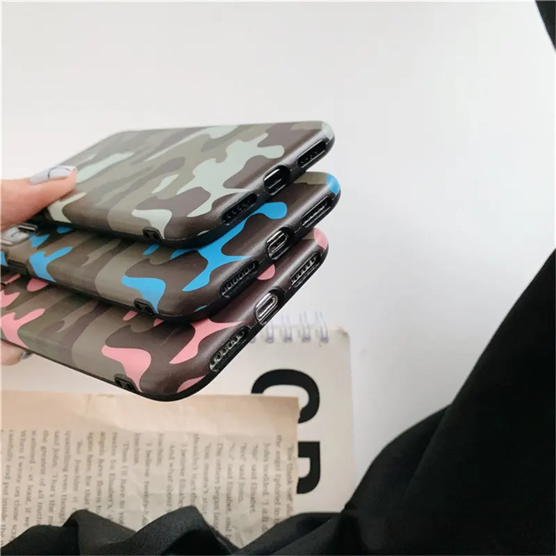 Армейский зеленый чехол для телефона iPhone XS Max XR X Camo противоударный 6 6s 7 8 Plus модный
