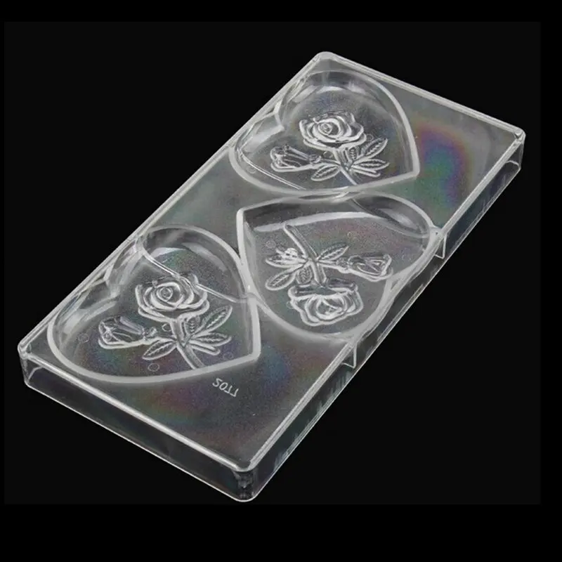 Новый продукт сердце с розами формы конфеты PC желе пластиковые лоток для выпечки