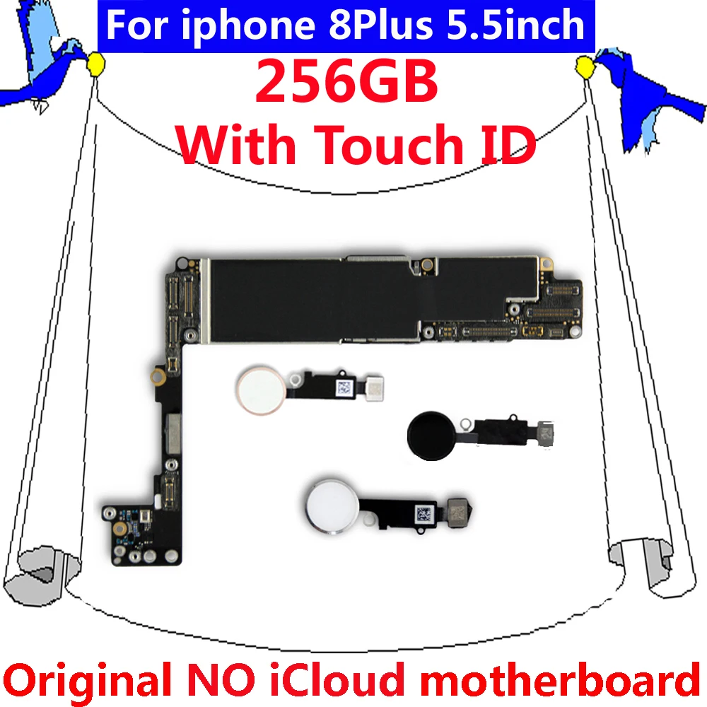 Заводская разблокированная материнская плата IOS для iphone 8 Plus 256 ГБ оригинальная