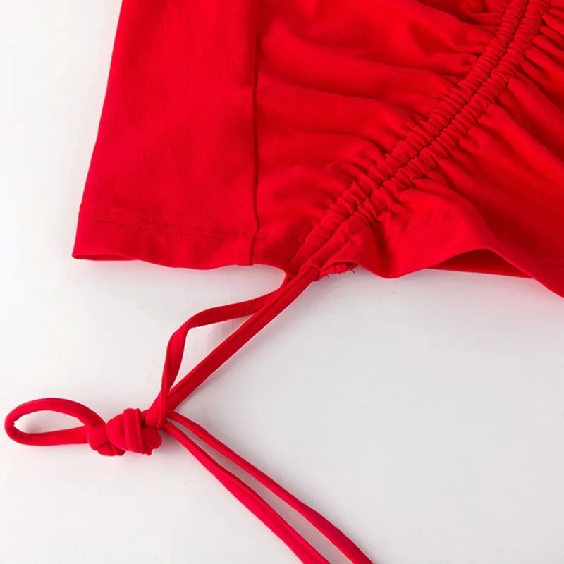 TWOTWINSTYLE женское платье на завязках с капюшоном рюшами длинным рукавом необычные