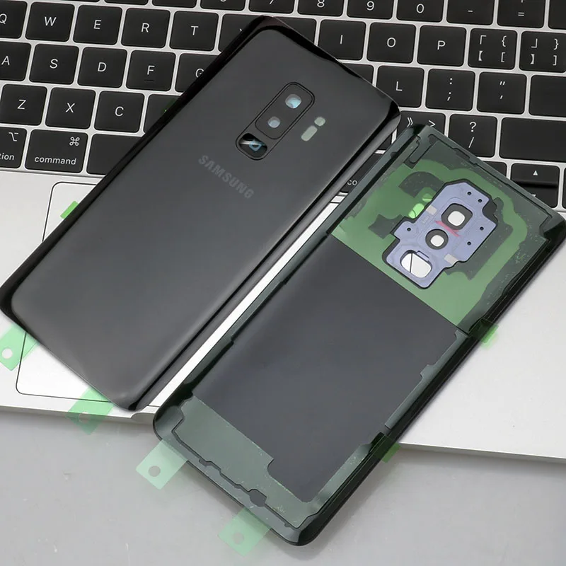 6," чехол на заднее стекло для samsung Galaxy S9 PLUS G965F задняя крышка на батарейку для samsung S9 PULS объектив камеры - Цвет: S9 Plus Black