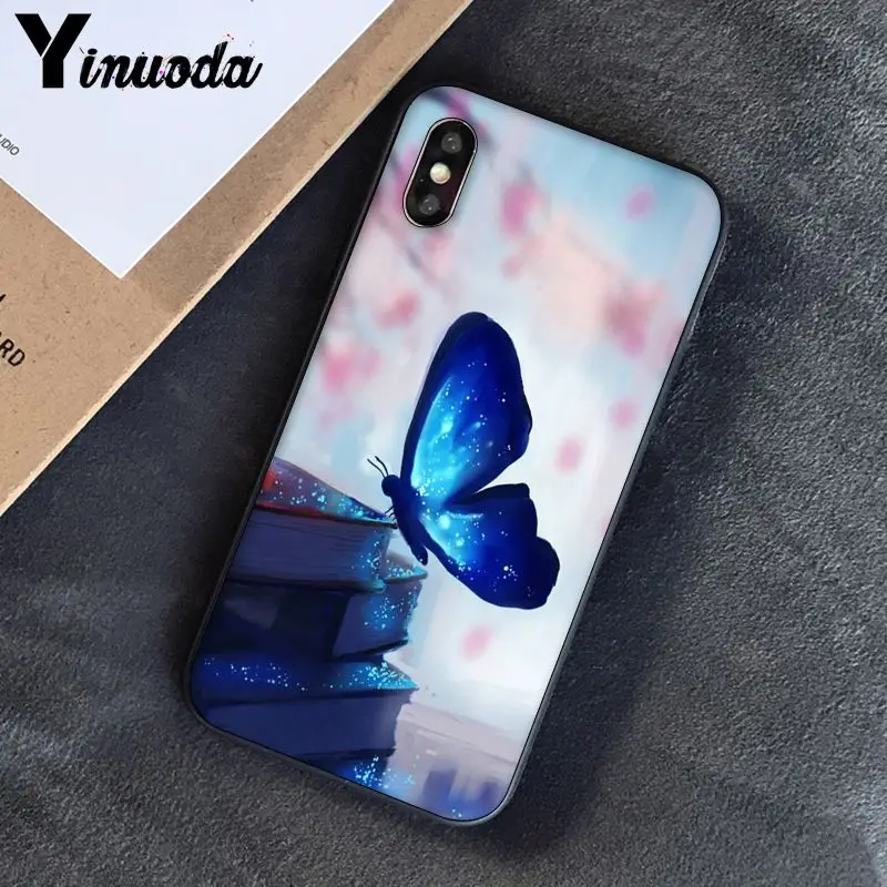 Yinuoda бабочка окрашенный чехол для телефона iPhone 6S 6plus 7 7plus 8 8Plus X Xs MAX 5 5S XR 11 pro max |