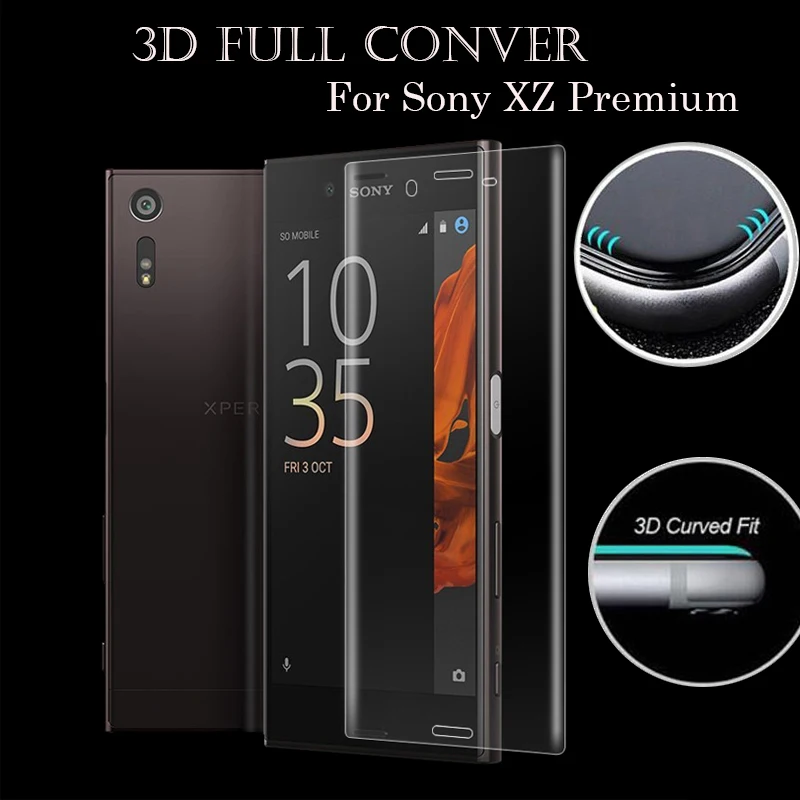 Защитное 3D стекло с полным покрытием для Sony XA1 ultra ZX Premium защита экрана x al z xa1 zx