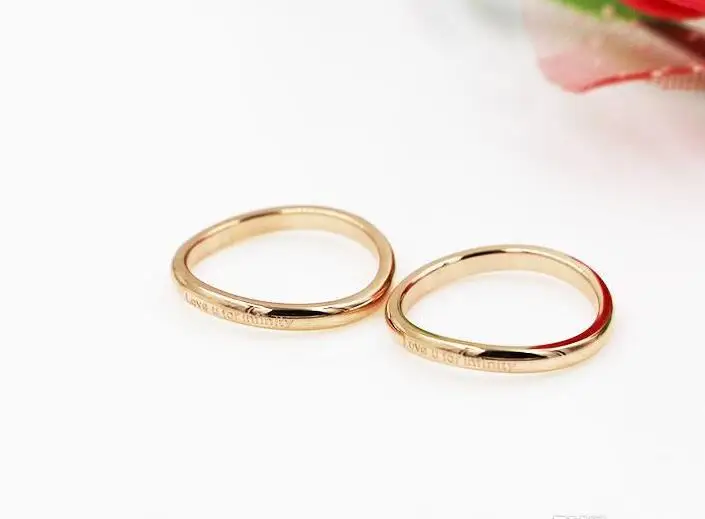 Stainless Steel rose gold color LOVE YOU rings for women | Украшения и аксессуары
