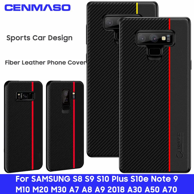 CENMASO волокна Кожаный чехол для Samsung Galaxy S8 S9 S10 плюс S10e Note 9 M10 M20 M30 A7 A8 A9 A30 A50 A70 чехол