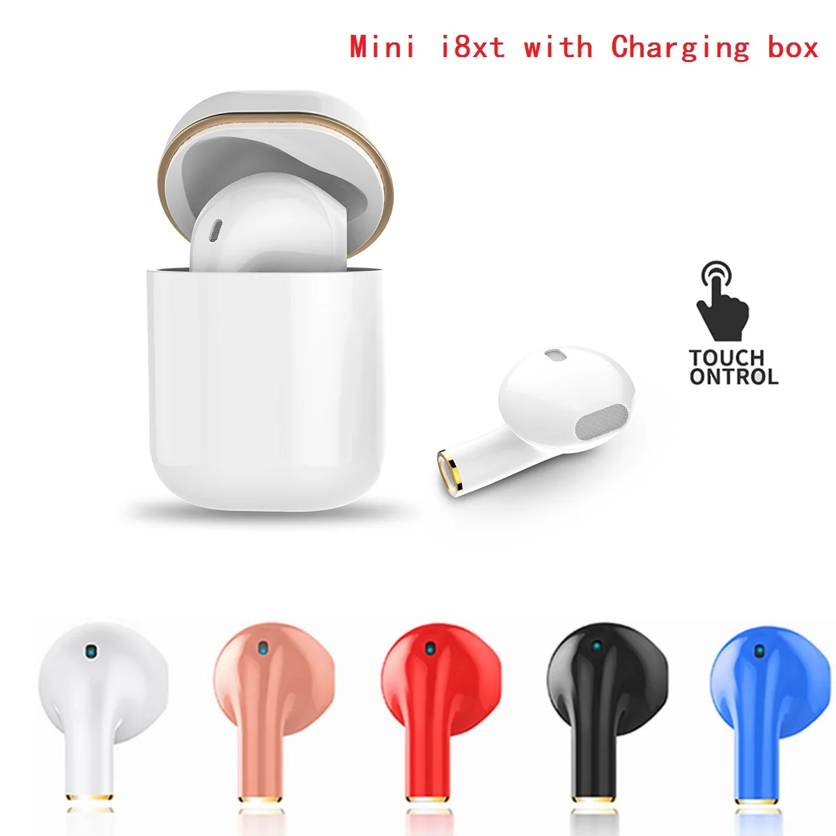 JRGK сенсорные стерео беспроводные наушники синие зубные для iphone xiaomi Беспроводные