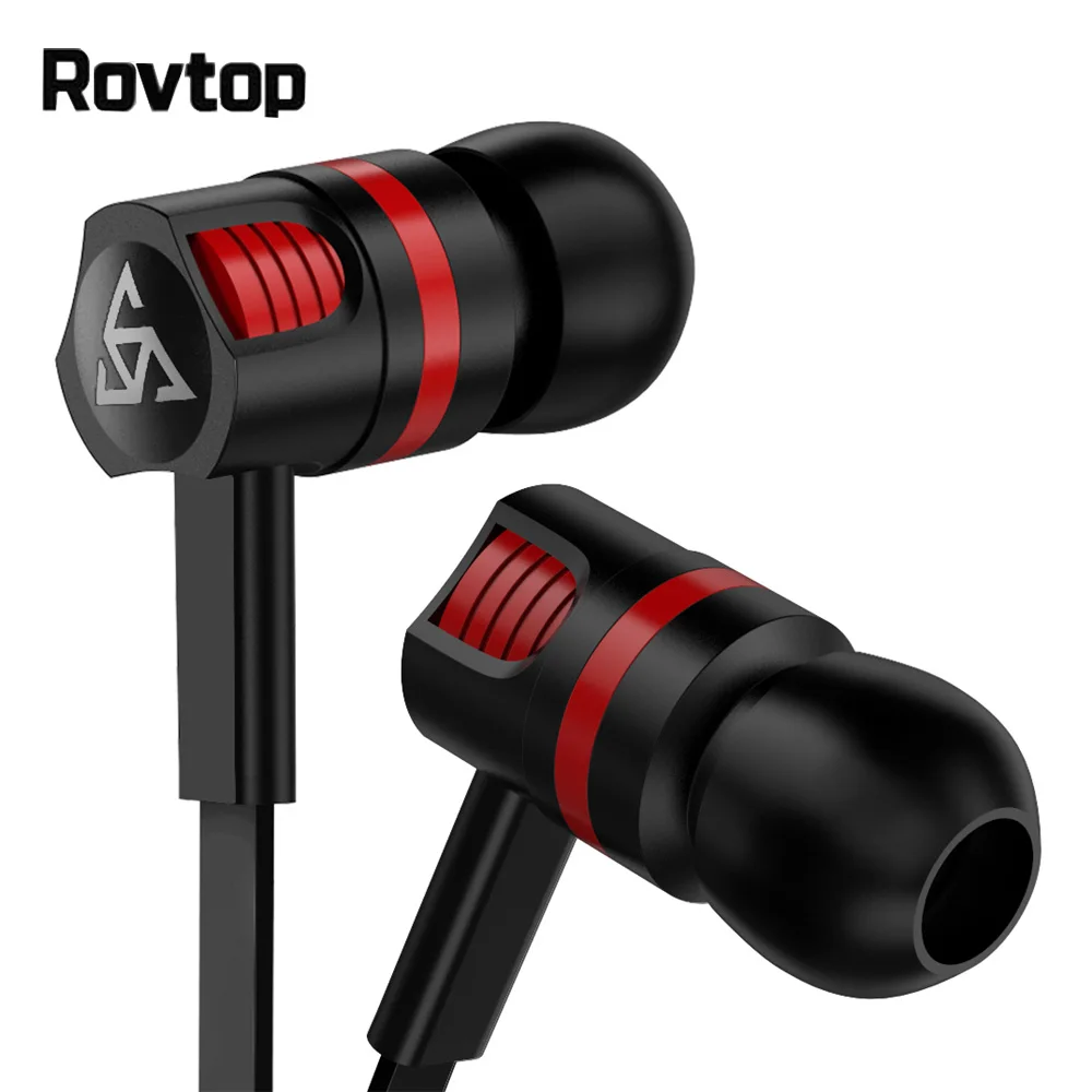 Наушники Rovtop Super Bass 3,5 мм, наушники-вкладыши с микрофоном, стерео наушники, гарнитура для Iphone, samsung, Xiaomi, Oneplus